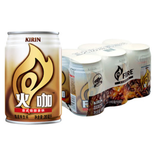 怡宝 麒麟（KIRIN）火咖 意式倍醇咖啡饮料 280ml*6罐装 量贩装