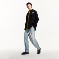 杰克·琼斯（JACK&JONES）春秋时尚休闲宽松字母刺绣双侧贴袋翻领纽扣衬衫男装2243O3001