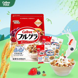 移动端、京东百亿补贴：Calbee 即食燕麦片 水果麦片 原味600g+50g*4 日本进口 早餐冲泡即食