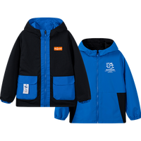 361°儿童秋冬款时尚男童两面穿外套中大童保暖连帽风衣