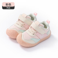 婧麒婧麒儿童秋季运动鞋防滑软机能学步鞋婴儿 粉色 12.5 cm内长