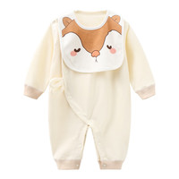 唛巴兔（MIEBBETUE）婴儿衣服春夏秋季新生儿衣服纯棉宝宝连体衣内衣睡衣长袖哈衣爬服 四季咪咪狐粉色 52cm (0-2个月，身高52-55cm)