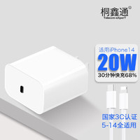 桐鑫通 Telecom-eXperT 20W适用苹果充电器iPhone14/13快充线PD套装12/X/11/8手机14充电头6数据线插头18W 20W快充头+2米快充线