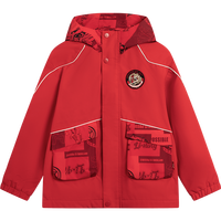 李宁 LI-NING童装儿童运动风衣男女小大童新年系列加绒防泼水运动外套YFDV083