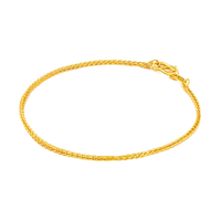 六福珠宝足金肖邦链黄金手链计价B01TBGB0014 17cm-约2.34克