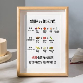 玩美主义  减肥万能公式字画摆件自律瘦身桌面装饰摆台客厅餐厅简约现代挂画