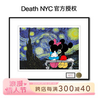 三为 SUNWAYART） Death NYC 米奇米妮装饰画创意动漫卡通家居装饰画45x32cm 米奇米妮&梵高星空 黑框（铝合金装裱）