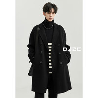 伯爵卓尔高级感70羊毛双面呢大衣男中长款2024秋冬通勤男装呢子外套 摩卡冰茶 XL