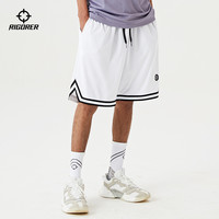 准者运动篮球短裤男美式训练五分裤夏季速干跑步透气休闲球裤 纯白色CUBA【美式版型 有内衬】-607 XL