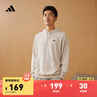 adidas 阿迪达斯 休闲加厚毛圈连帽卫衣套头衫男女冬季阿迪达斯官方轻运动 矾土棕 L