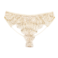 ANNEBRA 内裤精致奢华全蕾丝性感诱惑镂空复古低腰丁字裤女Vintage