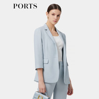 PORTS宝姿春季女装职业装简约一粒扣西装ALP8J008SWP027 BLUE 6