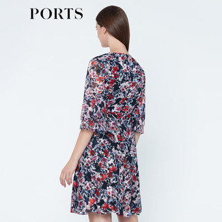 PORTS宝姿  春夏新品女装优雅印花系带连衣裙A字裙LN8D134HPP027