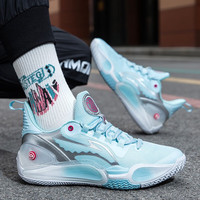 逸兮 低帮篮球鞋男女夏季网面透气防滑耐磨减震轻便运动鞋缓震战靴 浅蓝色 39