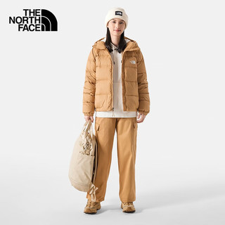 The North Face北面羽绒服女款秋冬款户外休闲防风保暖600蓬鹅绒宽松外套7QVV I0J/卡其色 2XL