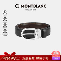 MONTBLANC 万宝龙 MONT BLANC 万宝龙 经典系列 男士牛皮针扣腰带 38157/128135 黑色