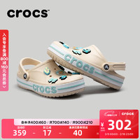 crocs 中性沙滩洞洞鞋 205089-1LI 冬日白/彩色 37