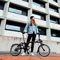 BROMPTON小布折叠自行车C Line Explore 6速超轻便携城市通勤男女单车 黑色 Mid