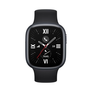 荣耀 HONOR 手表4 智能手表 46mm 黑色铝合金表壳 曜石黑橡胶表带（血压、GPS、血氧）