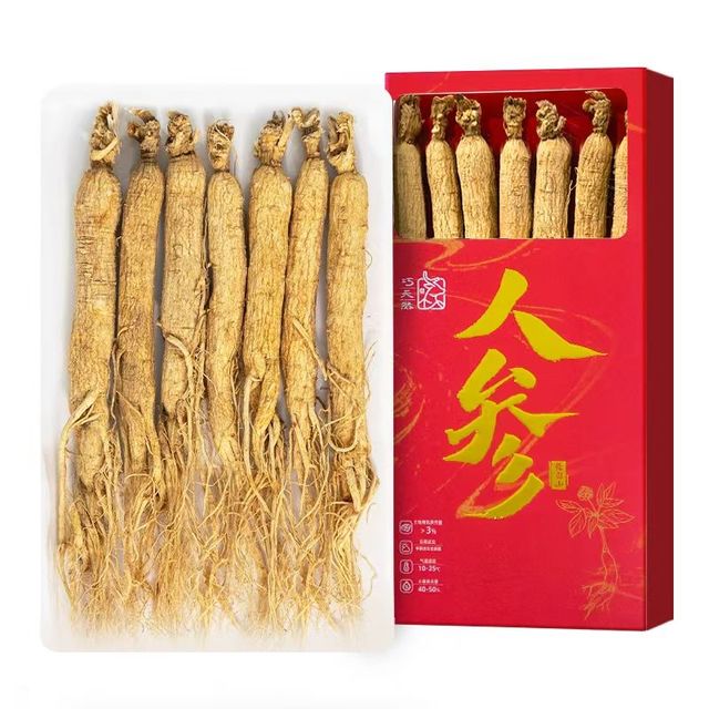 巧天然 东北长白山人参80g 7根 全须生晒参