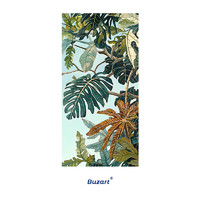 布纸有爱 BUZART 摇摆绿意 原创小清新绿植装饰画小众玄关客厅单幅竖版画