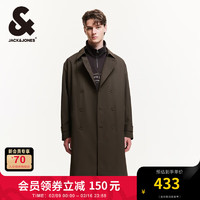 杰克琼斯 杰克·琼斯（JACK&JONES）男装秋季时尚潮静奢风宽松风衣外套阔型翻领中长款大衣高级感 E09 巧克力棕色 185/104A/XL