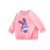 LA CHAPELLE MINI拉夏贝尔女童上衣春秋款儿童秋季长袖2025中小童女孩秋装卫衣 【春秋卫衣】紫兔墨绿色 90