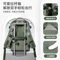 Landcase旅行包双肩包女2024大容量轻便旅游背包出差书包男 4401军绿