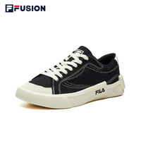 百亿补贴：FILA FUSION斐乐 POP帆布鞋女鞋运动鞋休闲板鞋男鞋黑色四季潮流