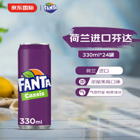 芬达 Fanta 荷兰进口经典黑加仑口味摩登罐330ml*24罐