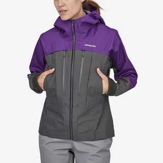 巴塔哥尼亚（Patagonia）Women's River Salt Jacket 字母印花拼接撞色连帽飞钓夹克外套 紫色/Purple S