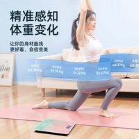 沐美智能体重秤 电子秤人体称重秤家用精准秤减肥成人男女体质监测 粉色-体脂秤【USB充电款】