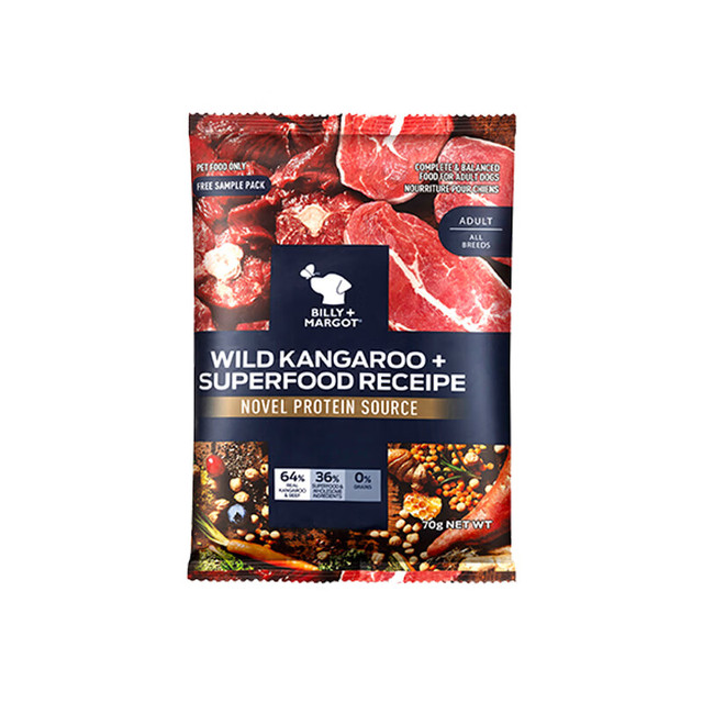 Billy+Margot 比利玛格（BILLY+MARGOT）狗粮成犬袋鼠肉配方无谷高蛋白泰迪狗粮试吃70g