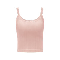 半练蕾丝白色吊带背心女带胸垫内搭打底美背文胸一体上衣显瘦 L 【及胯款-遮肚显瘦】蕾丝吊带-生巧黑