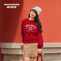 Skechers斯凯奇女士撞色印花运动卫衣柔软舒适宽松