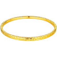 六福珠宝光影金足金财源滚滚碎碎冰黄金手镯计价 56mm-约8.88克