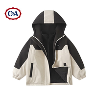 C&A童装男女童夹棉撞色防风外套加厚保暖防风外套冬季可搭配内胆穿 粉外套 140
