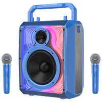 索爱(soaiy)K66 pro无线蓝牙音箱唱歌K歌双麦克风一体式智能户外家用ktv音响套装卡拉ok 蓝色 双麦蓝