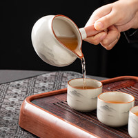 康妮雅中式汝窑茶具套装家用陶瓷懒人半自动泡茶壶喝茶功夫茶杯茶 1件 LX-9头黄汝雾山自动