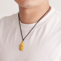 兆亮佛头黄金吊坠男女款足金古法传承大日如来佛吊牌送女友新年礼物 25.91克高34mm宽21mm