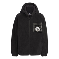 adidas 男女童加绒加厚运动休闲摇粒绒连帽夹克外套IN5235 黑色/白 A116
