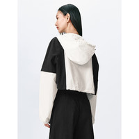 太平鸟女装仿麂皮时尚小香风上衣撞色简奢风新中式外套合集 白色轻透防晒撞色外套 L