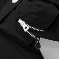 太平鸟女装仿麂皮时尚小香风上衣撞色简奢风新中式外套合集 黑色口袋撞色线外套 M