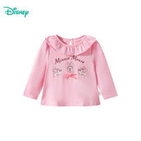 迪士尼宝宝（Disney Baby）春季童装男女儿童时尚休闲透气百搭儿童长袖T恤 ZD1ES012桃粉 100