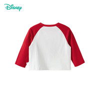 迪士尼宝宝（Disney Baby）春季童装男女儿童时尚休闲透气百搭儿童长袖T恤 ZD1ES008大红 90