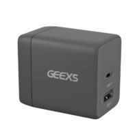 GEEXS氮化镓35W双口USB-A/USB-C适用苹果iPhone16/15/14华为小米ipad充电器 黑色 黑色