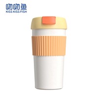 吻吻鱼 KKF吻吻鱼咖啡杯随行身水杯子保温保冷外带出便携带不锈钢 心有所薯-490ML