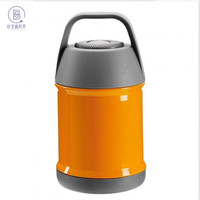 欧宝鑫 304不锈钢真空焖粥神器便携焖烧罐儿童便当盒学生保温饭盒 450ml 桔色送杯刷