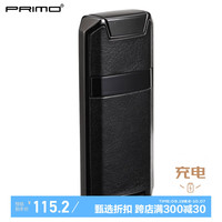 普力魔 PRIMO 打火机充电防风电子 复古皮质指纹感应点烟器USB-071商务黑单面皮
