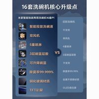 Xiaomi小米米家嵌入式洗碗机16套P1智能开关门热风烘干独嵌两用大容量